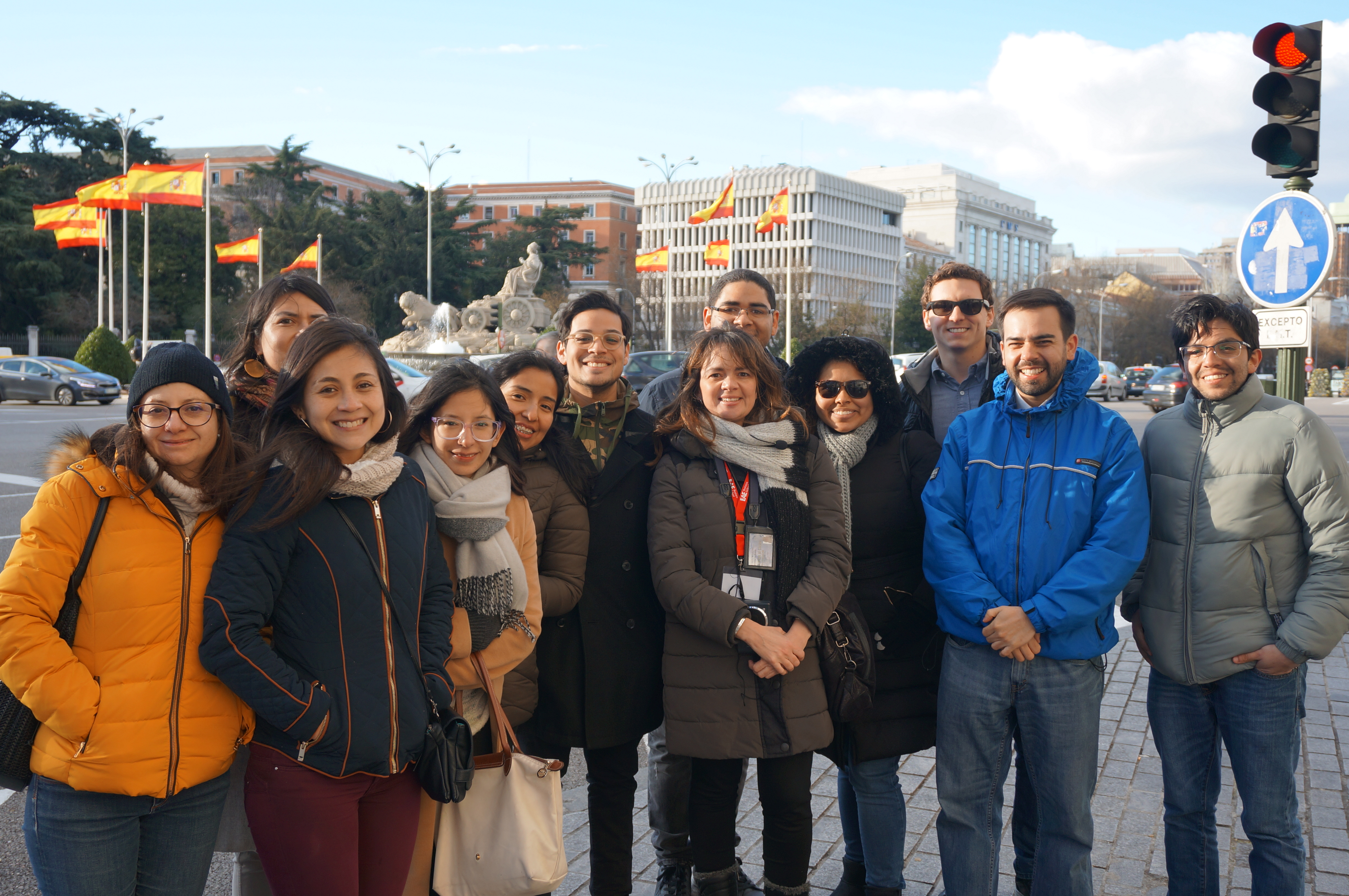 Students at EAE Business School take a tour of the centre of Madrid and its financial hub