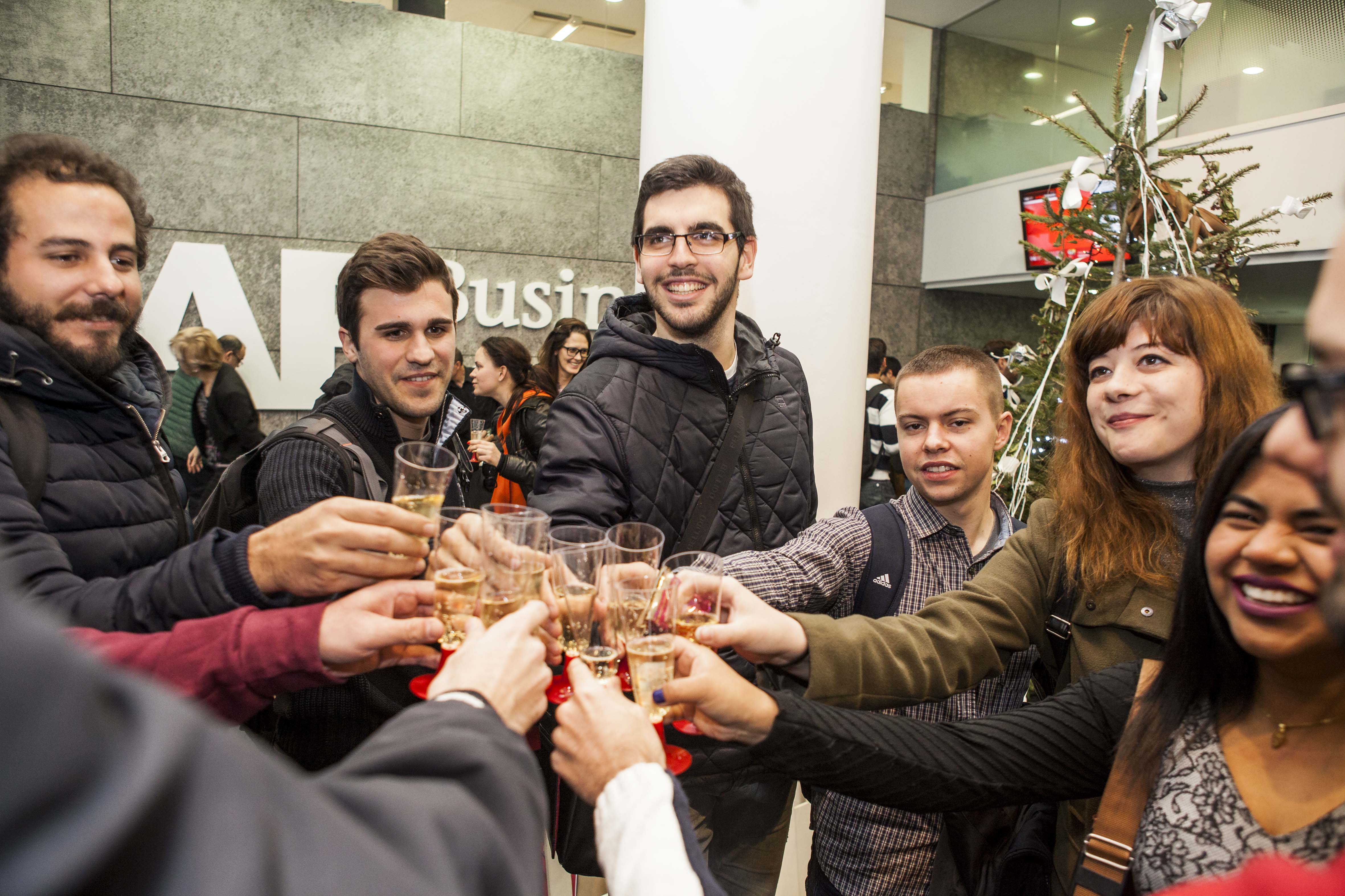 The Full-Time students of EAE Business School raise a glass for Christmas 