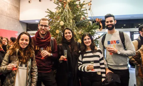 EAE students raise a glass for Christmas before the start of the school holidays