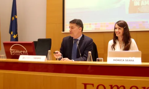 Javier L. Crespo, profesor y Director del Máster en Dirección de Recursos Humanos de EAE Business School, en la jornada Healthy Humans: bienestar y productividad, en Foment del Treball Nacional.