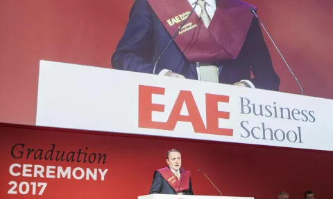 Joan Castells, the patron of EAE's 2016/2017 graduating class and Chairman de FIATC