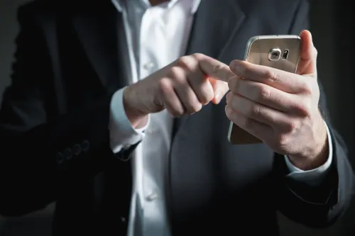 Person holding a mobile